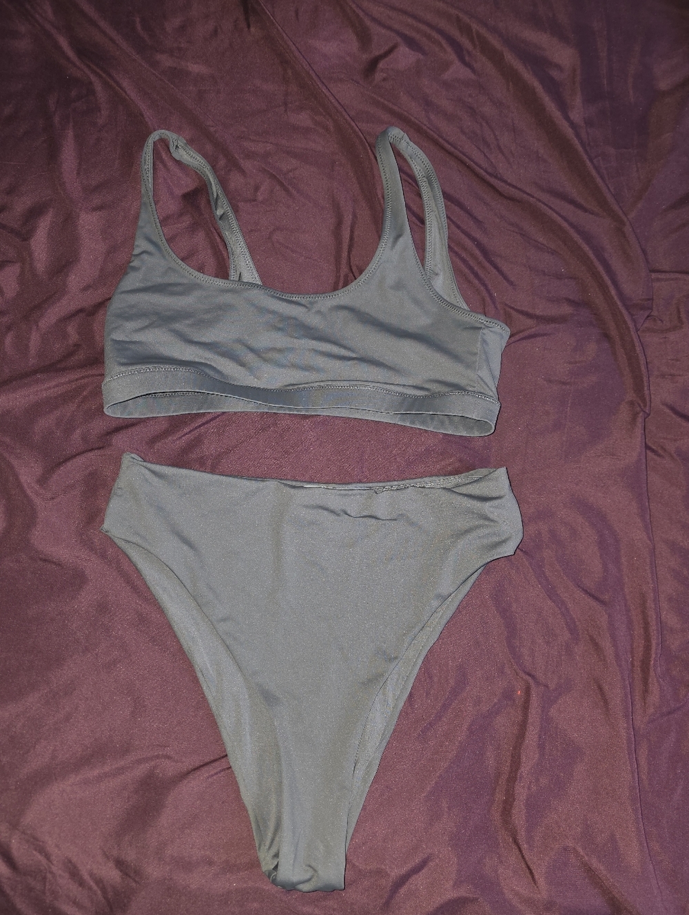 SKIMS Gunmetal Grey 2 Piece Bathing Suit Size L